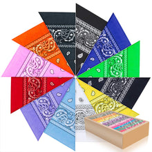 Carica l'immagine nel visualizzatore di Gallery, 12 Pezzi Bandana per Capelli, 100% Cotone Disegno Paisley - Multiuso... - Ilgrandebazar