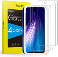Carica l'immagine nel visualizzatore di Gallery, [4 Pezzi] SPARIN Pellicola Vetro Temperato Compatibile con Xiaomi Redmi Note 8 / Note 7, Pellicola Protettiva per Redmi Note 8/ Note 7 [Cornice di allineamento] [Ultra Resistente] [Durezza 9H]