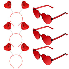 Carica l'immagine nel visualizzatore di Gallery, 3 Paia Occhiali a Cuore da Sole di San Valentino e 3 Pezzi Boppers Testa... - Ilgrandebazar