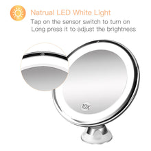 Carica l'immagine nel visualizzatore di Gallery, Bestope Specchio Ingranditore da Trucco con Luce LED, Bianco Tondo 10x
