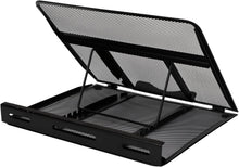 Carica l'immagine nel visualizzatore di Gallery, Amazon Basics - Supporto ventilato, regolabile ed ergonomico per laptop, 33 cm x 28.7 cm x 18.5 cm, Nero