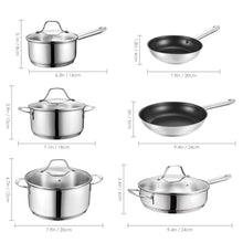 Carica l'immagine nel visualizzatore di Gallery, Deik Set pentole induzione, Batteria pentole, 12 Pezzi, Acciaio Inossidabile - Ilgrandebazar