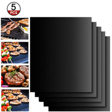 Carica l'immagine nel visualizzatore di Gallery, EXTSUD Set di 5 Tappetini da BBQ Griglia Resistente al Calore Nero 5 Pezzi - Ilgrandebazar