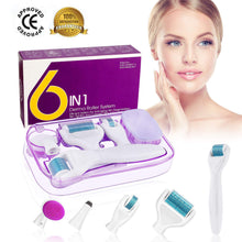 Carica l'immagine nel visualizzatore di Gallery, Winpok Dermaroller, 6 in 1 Derma Roller Kit, 12/300/ 720/1200 Aghi, bianco - Ilgrandebazar