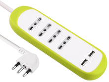 Carica l'immagine nel visualizzatore di Gallery, Electraline 62062 Multipresa 4 Posti Bivalenti 10/16A e 2 USB 2.1A con Verde - Ilgrandebazar
