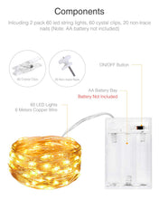 Carica l'immagine nel visualizzatore di Gallery, [2 Pacchi] Kolpop Luci Per Foto Polaroid, 6M 60LED Lucine Led Bianco Caldo