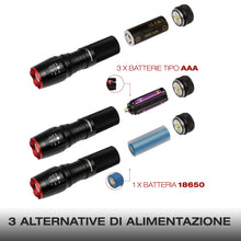 Carica l'immagine nel visualizzatore di Gallery, Torcia Militare Professionale Con LED CREE XM-L2 U4 di Ultima... - Ilgrandebazar