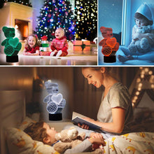 Carica l'immagine nel visualizzatore di Gallery, Coolzon 3D Illusion Lampada Luce Notte Bambini Comodino Toccare Orsacchiotto - Ilgrandebazar