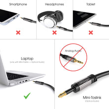 Carica l'immagine nel visualizzatore di Gallery, Cavo Mini TOSLINK, Audio Ottico Digitale 1m, Nero/Grigio - Ilgrandebazar