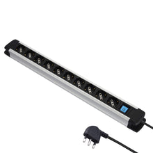 Carica l'immagine nel visualizzatore di Gallery, Electraline 61903, Multipresa Alu-Line 10 posti polivalenti Argento/Nero - Ilgrandebazar