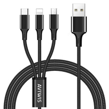 Carica l'immagine nel visualizzatore di Gallery, AVIWIS Multi Cavo di Ricarica, Multiplo USB 3 in 1 Micro Tipo C in... - Ilgrandebazar