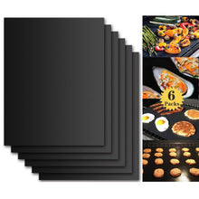 Carica l'immagine nel visualizzatore di Gallery, Tappetino da Barbecue Set di 6 Mat Cottura BBQ Riutilizzabile M, nero - Ilgrandebazar