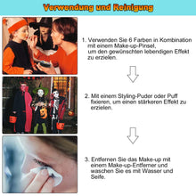 Carica l'immagine nel visualizzatore di Gallery, Set trucco per Halloween, crema horror make up, 6 colori di limoni di... - Ilgrandebazar