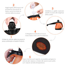 Carica l'immagine nel visualizzatore di Gallery, SIMBR Pulitore a Vapore Portatile,Pulitore Multiuso con 350ml, Arancio