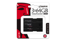 Carica l'immagine nel visualizzatore di Gallery, Kingston DataTraveler 100 G3-DT100G3/64GB-3P, USB 3.0, 3.1 64 GB-3P, Nero - Ilgrandebazar