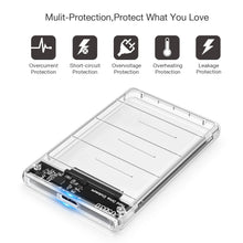 Carica l'immagine nel visualizzatore di Gallery, POSUGEAR Case Esterno per Disco Rigido 2.5", USB 3.0 con 3.0, Trasparente
