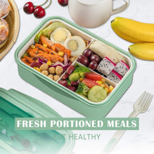 Carica l'immagine nel visualizzatore di Gallery, Sinwind Lunch Box, Porta Pranzo, Bento Box con 3 Scomparti e Verde