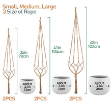 Carica l'immagine nel visualizzatore di Gallery, JamBer 6 Pezzi Macrame Plant Hanger Fatto a Mano Appeso Corda di Cotone... - Ilgrandebazar