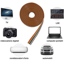 Carica l'immagine nel visualizzatore di Gallery, ZITFRI Cavi per Arduino 5M Flat Cable Nastro Arcobaleno Cavo Rame Cavetti...