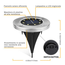 Carica l'immagine nel visualizzatore di Gallery, QSSTech Luci Solari Giardino 8 LED,Luci led da 4 Pezzi Bianco Freddo