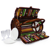 Carica l'immagine nel visualizzatore di Gallery, Cantley - 4 Person dbroth a righe da Picnic in vimini colorato... - Ilgrandebazar