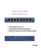 Carica l'immagine nel visualizzatore di Gallery, Netgear GS108GE Switch Ethernet Gigabit 8 Porte, 8 Blu
