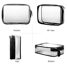 Carica l'immagine nel visualizzatore di Gallery, MOCOCITO 2PC Borsa da Toilette Viaggio Trasparente Approvata Nero [22x10x5cm] - Ilgrandebazar
