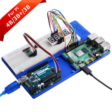 Carica l'immagine nel visualizzatore di Gallery, GeeekPi Raspberry Pi 4 Holder ABS Breadboard Holder,5 in 1 Base Blu