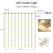 Carica l'immagine nel visualizzatore di Gallery, Yizhet Luci per Tende 3x3m 300 LED Tenda con Catena di luminosa... - Ilgrandebazar