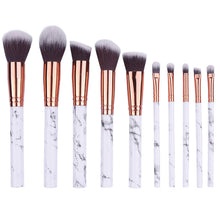 Carica l'immagine nel visualizzatore di Gallery, Ruesious 10PCS pennelli da trucco con marmo marmo, porta spazzolino, per...