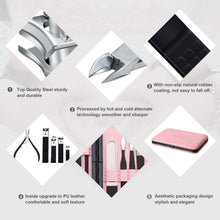 Carica l'immagine nel visualizzatore di Gallery, Tagliaunghie Set Professionale - Grooming Kit Strumenti per Manicure e Pedicure 18pcs con Box (Rosa)