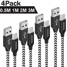 Carica l'immagine nel visualizzatore di Gallery, QGhappy Cavo USB C,3Pezzi [0.5M 1M 2M ] 5A Type-C Ricarica Rapida...