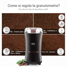 Carica l'immagine nel visualizzatore di Gallery, KYG Macinacaffè Elettrico 300W con Lame in Acciaio Inox Macinino Marrone - Ilgrandebazar