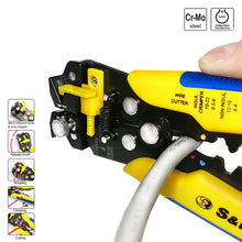 Carica l'immagine nel visualizzatore di Gallery, S&amp;R Spelafili Automatica - 3 in1: Pinza Crimpatrice, 205 mm, Blu, Giallo