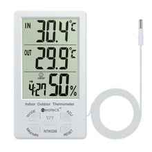 Carica l'immagine nel visualizzatore di Gallery, Neoteck Digitale LCD Termometro Igrometro Interno Esterno Misuratore Bianco
