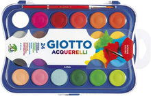 Carica l'immagine nel visualizzatore di Gallery, Giotto acquerelli in 24 colori, pastigle da 30mm, con pennello Single