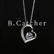 Carica l'immagine nel visualizzatore di Gallery, B.Catcher collana in argento con pendente a cuore d'argento e zircone cubico