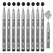 Carica l'immagine nel visualizzatore di Gallery, Fineliner, Beupro nero Pigment Liner micro penne da disegno per schizzi Nero - Ilgrandebazar