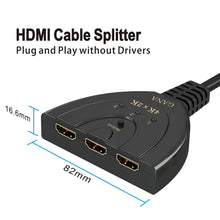 Carica l'immagine nel visualizzatore di Gallery, HDMI Switch 4K, GANA 3 In 1 Uscita hdmi switch 4k, 4k - Ilgrandebazar