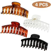 Carica l'immagine nel visualizzatore di Gallery, Cooetr Capelli Clip Artiglio 4 Pezzi Morsetti Per Capelli Antiscivolo Clip Acrilico Clip, Capelli Fermaglio per le donne Pinze Per Capelli Capelli Accessori