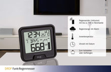 Carica l'immagine nel visualizzatore di Gallery, TFA Dostmann Drop 47.3005.01 - Pluviometro Wireless con Temperatura Nero - Ilgrandebazar