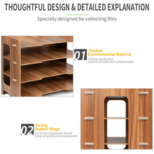 Carica l'immagine nel visualizzatore di Gallery, Tonsmile Organizzatore da Scrivania Legno A4 Portadocumenti Organizer Marrone - Ilgrandebazar