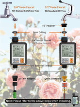 Carica l'immagine nel visualizzatore di Gallery, CROSOFMI Irrigatore Giardino Timer per Irrigazione Batteria Automatica Programmatore Centralina Irrigazione Ampio Schermo da 3 Pollici 1 programma