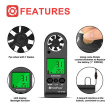 Carica l'immagine nel visualizzatore di Gallery, Anemometer Handheld Wind Speed Meter Gauge HoldPeak 816b Anemometro Digitale - Ilgrandebazar