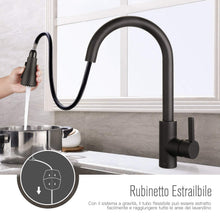 Carica l'immagine nel visualizzatore di Gallery, Rubinetto da Cucina, Dalmo - DAKF8F, Miscelatore Cucina con Doccetta...