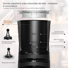 Carica l'immagine nel visualizzatore di Gallery, Montalatte Elettrico Riscaldatore per Monta latte caldo e freddo,Doppio Rivestimento Antiaderente,Montalatte Automatico con Bollitore,Perfetto per Cappuccino,Macchiato,Latte
