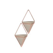 Carica l'immagine nel visualizzatore di Gallery, Umbra Trigg Piccolo Set di Due VASI in Ceramica, piccolo, Calcestruzzo / Rame - Ilgrandebazar