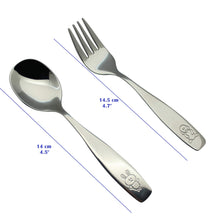 Carica l'immagine nel visualizzatore di Gallery, EXZACT Bambini Posate 6 pezzi in acciaio inox/posate Cane &amp; Coniglio x 6 - Ilgrandebazar