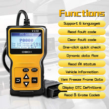 Carica l'immagine nel visualizzatore di Gallery, NWOUIIAY OBD2 Auto Diagnostica per Codici OBD II 20*14*4.4cm, Giallo e nero - Ilgrandebazar