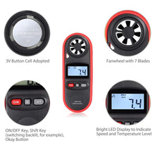 Carica l'immagine nel visualizzatore di Gallery, Proster LCD Anemometro Digitale Impermeabile Misuratore del Vento Red - Ilgrandebazar